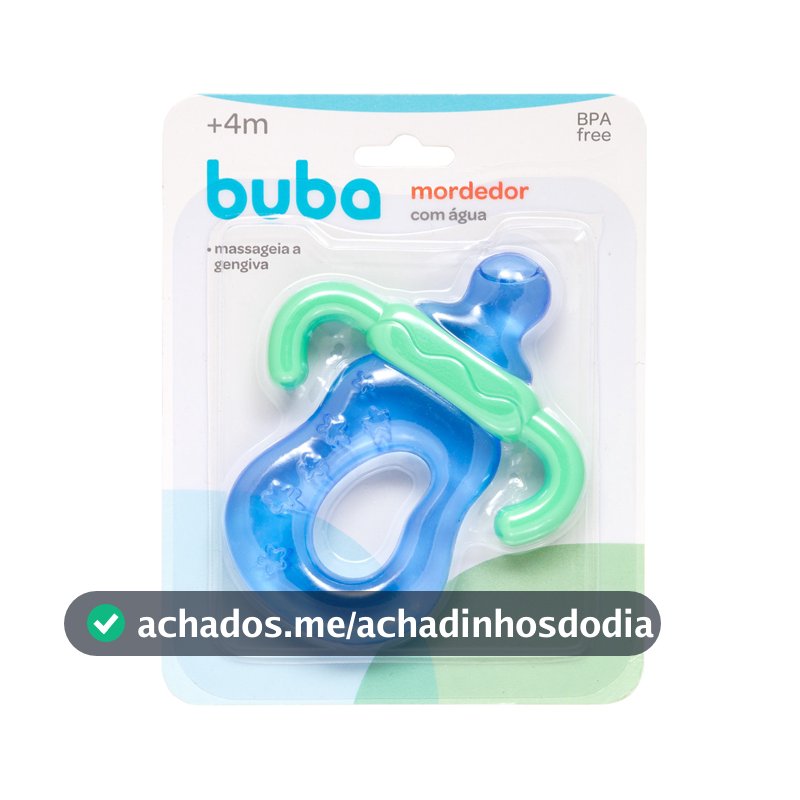 Mordedor com Água Buba Mamadeira Resfriável Azul
