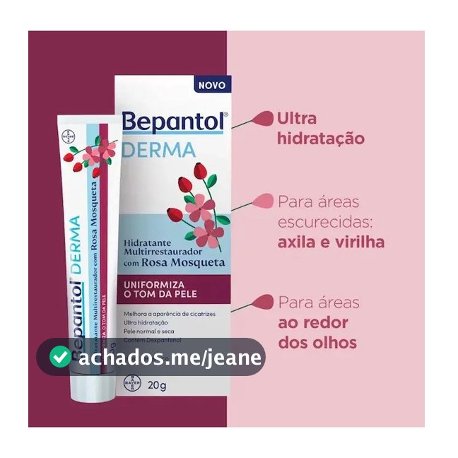 Hidratante Multi Com Rosa Mosqueta Bepantol Derma 20g