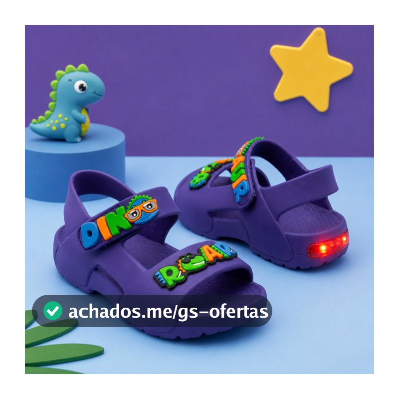 Sandália LED Infantil Menino Papete LED Criança Masculino Leve Confortável Promoção Lançamento