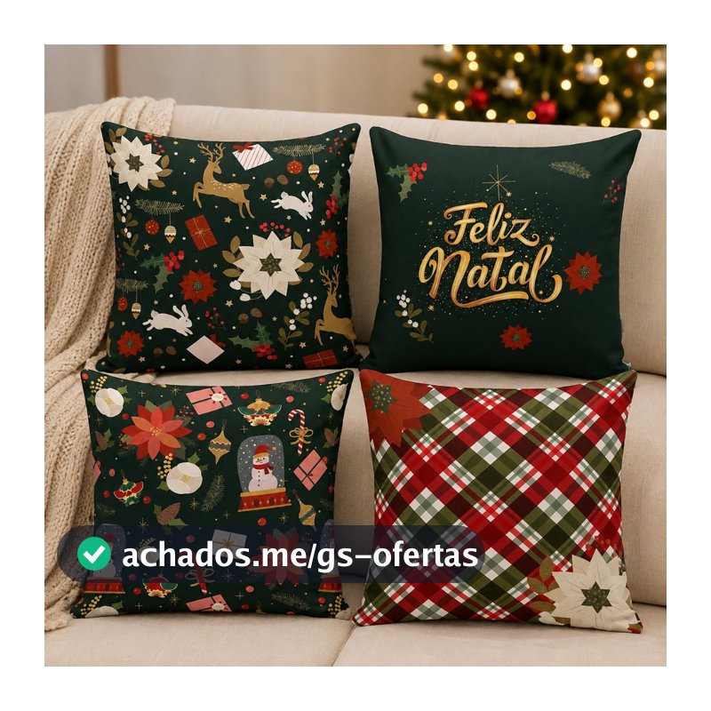 Kit 04 Capas Para Almofadas Natalinas Promoção