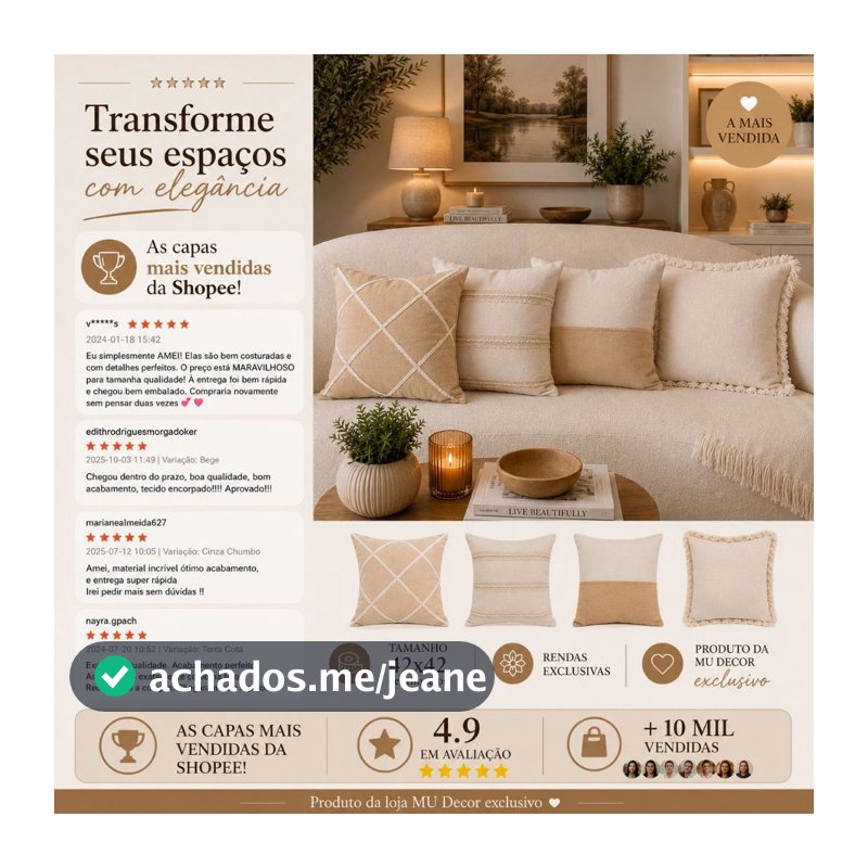 Kit 4 Capas De Almofada Estilo Boho Chic Rustico Decorativas