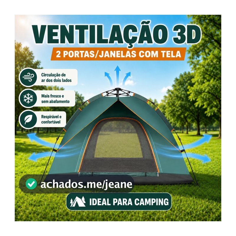 barraca de acampamento Automática 4 Pessoas - Tenda Portátil Para Acampamento Fácil Instalação