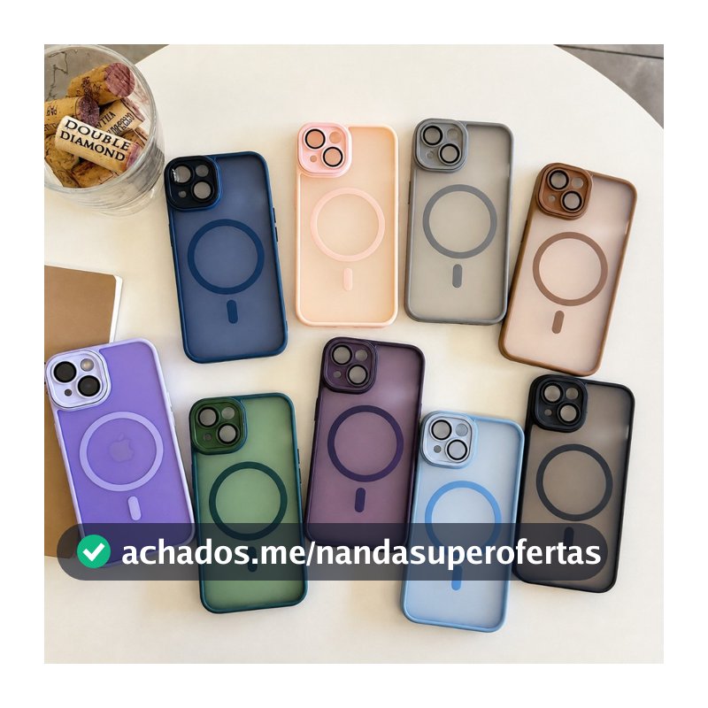 Capa Magnética MagSafe para iPhone 11 12 13 14 15 16 17 Air Pro Max 16E17E Fosca Antichoque Proteção