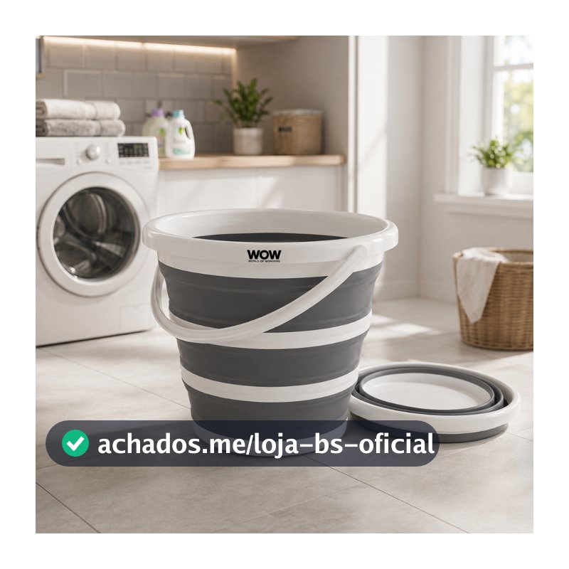 Balde Nobre Retrátil Magico dobrável Flexível Silicone 10L
