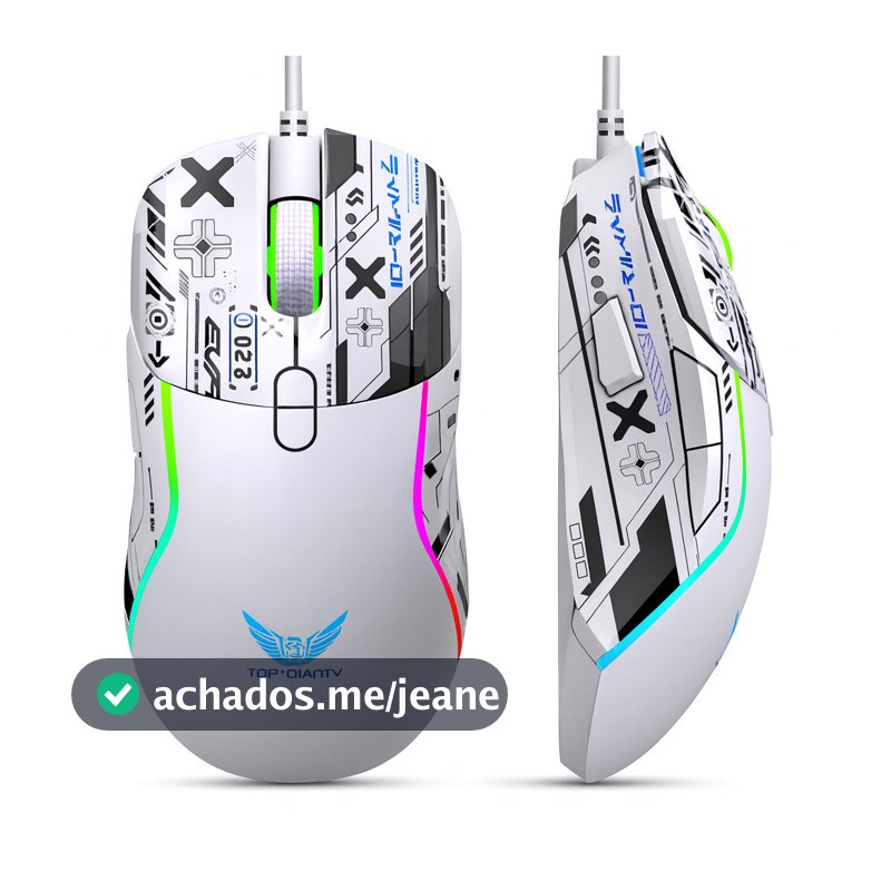 Mouse Gamer com Fio RGB Estilo Cyberpunk 16000 DPI 7 Botõe