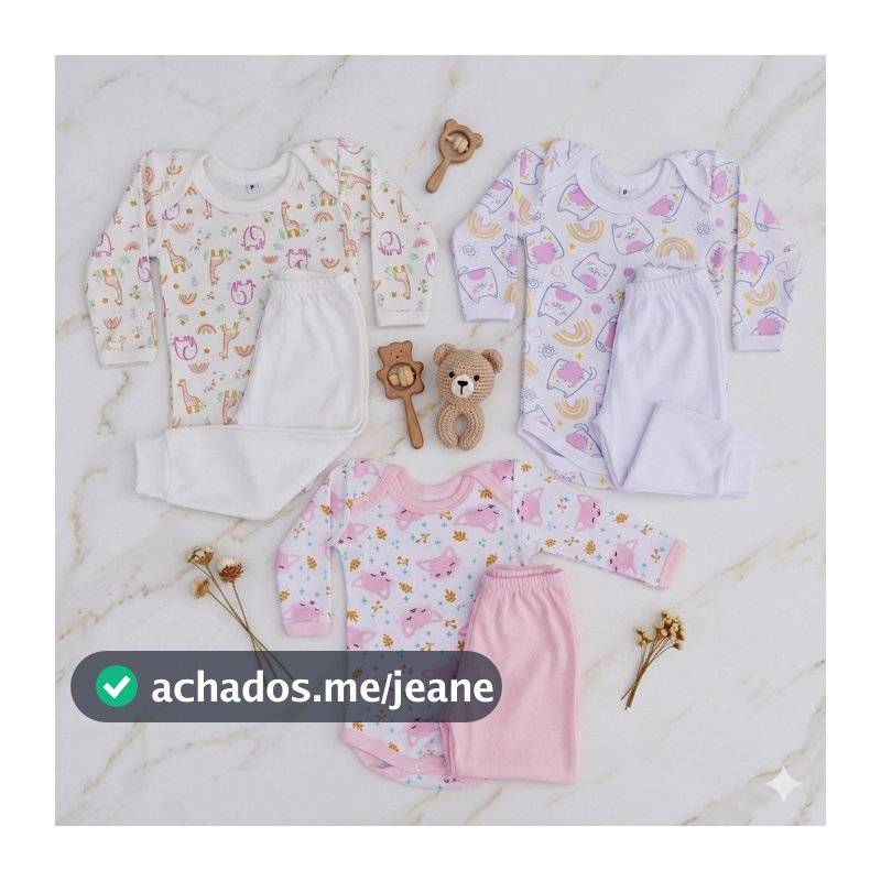 Kit 6 Peças Conjunto De Bebe Roupa Infantil Body Manga Longa Menina Menino