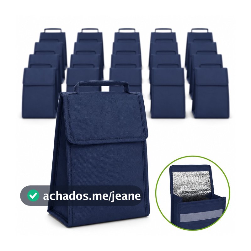 Kit 50 Bolsa Sacola Isotérmica Dobrável Lancheira 3 Litros Marmitas Treino Trabalho Dia a Dia