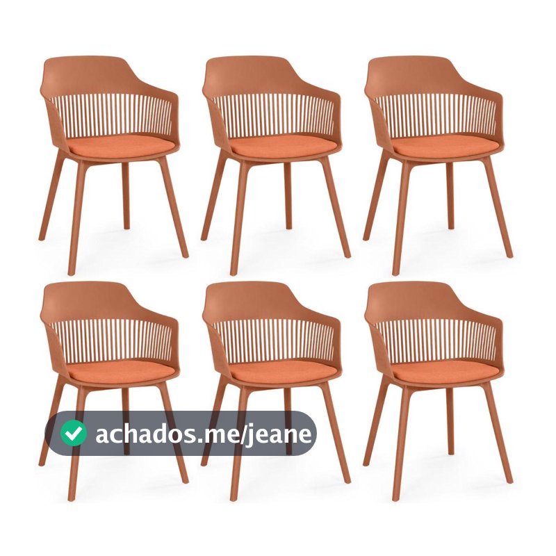 Kit 6 Cadeiras de Jantar Estofada Marcela