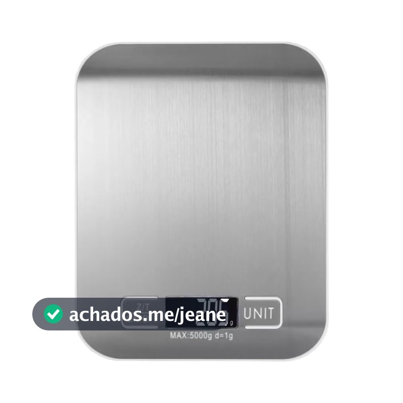 Balança de Cozinha Digital 10kg em Inox Alta Precisão 1g Dieta Fit com Tara LCD Pilhas Inclusas Envio Imediato
