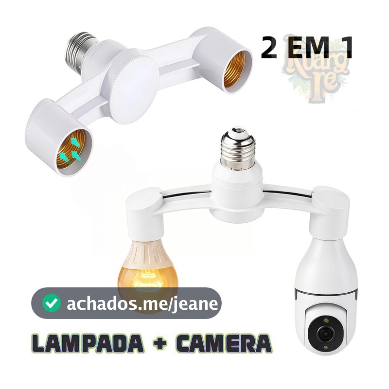 Adaptador Soquete 2 x1 Lâmpada E27 Bocal Duplo 2 em 1 kuangre