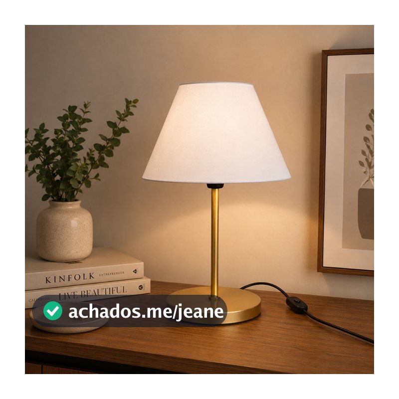 Abajur Luminária de Mesa Cúpula Injetada  Escritório Quarto Recepção Decoração Sala Moderno