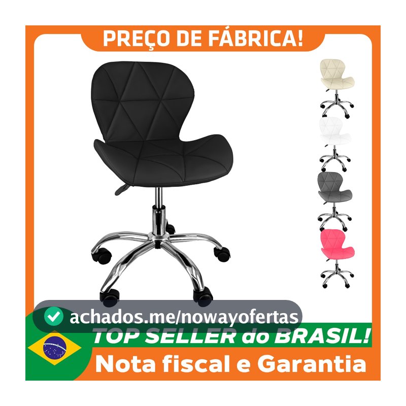Cadeira Slim Office Estofada Base Giratória Cromada