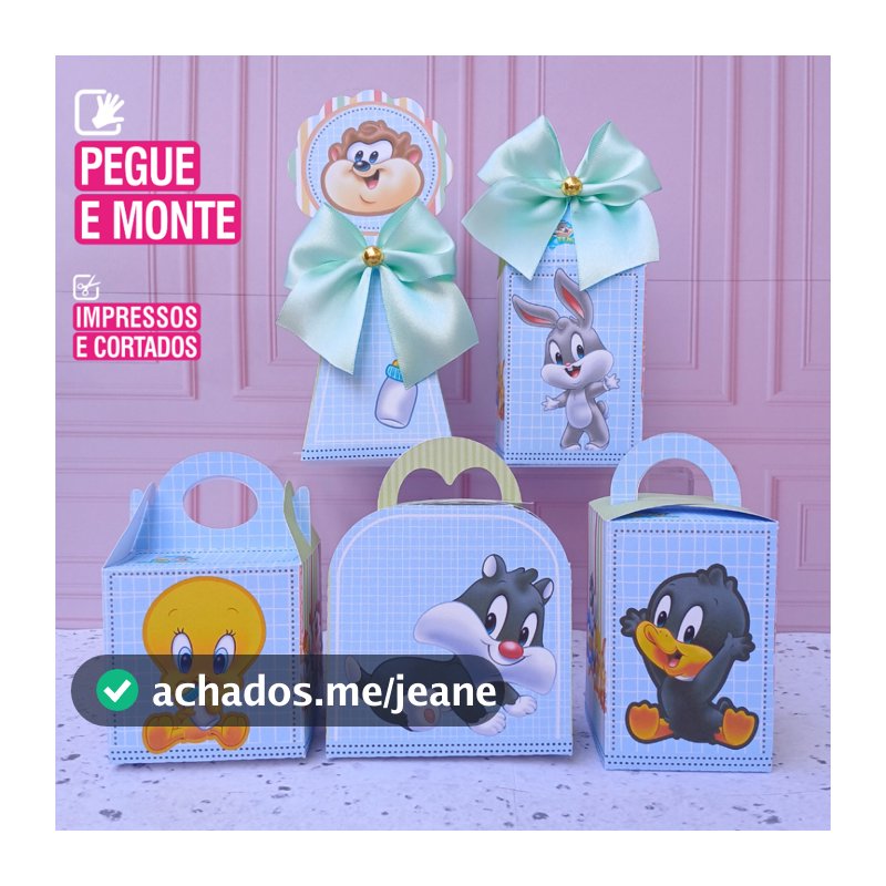Personalizados Baby Looney Tunes (PEGUE E MONTE)- kit festa -lembrancinha-aniversario -caixinhas - festa infantil