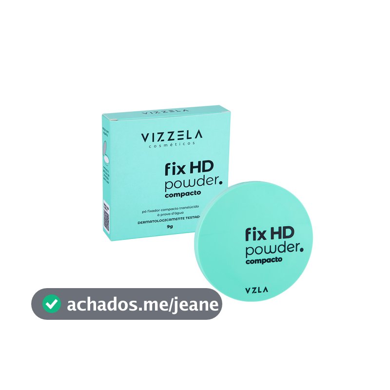 Fix HD Powder Compacto Pó Translúcido Acabamento Matte Para Maquiagem Vizzela