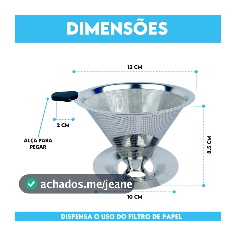 Filtro De Café 103 Inox  -  Coador de Café Grande Sem Uso De Papel - Aero