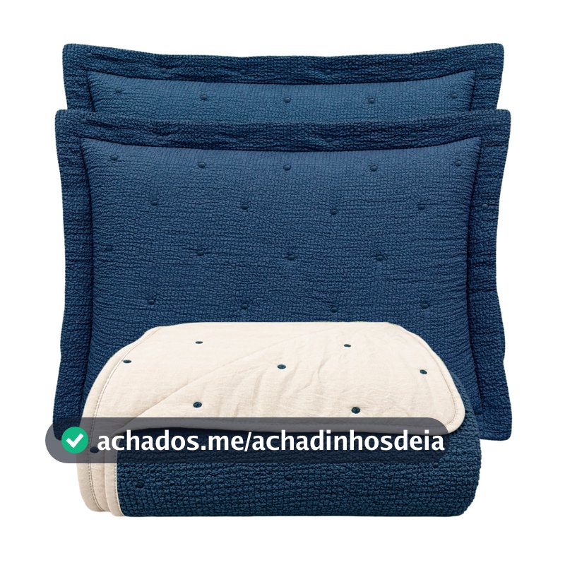 Kit Cobre Leito Percal 300 Fios Dupla Face Textura Clássico 3 Peças