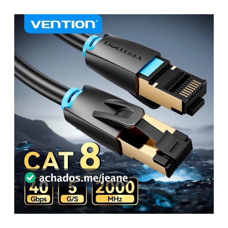 Cabo Ethernet Vention Cat8 STTP 40 Gbps 2000 MHz Cat 8 RJ45 Cabo De Conexão De Rede LAN Para Computador