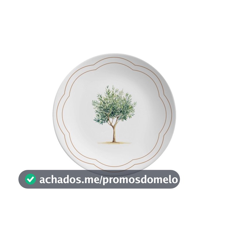 Prato Sobremesa Oliveira By Aurora 21cm Cerâmica Alleanza