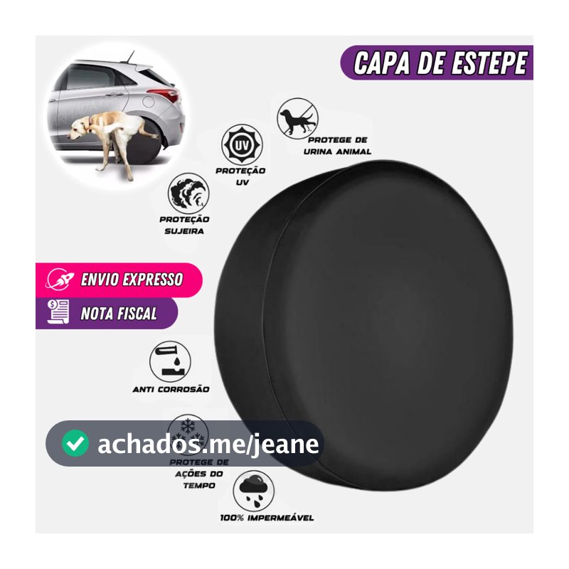Capa para Pneus e Estepe com Elástico Aro 13 14 15 16 Ecosport Crossfox Aircross Spin Doblo idea