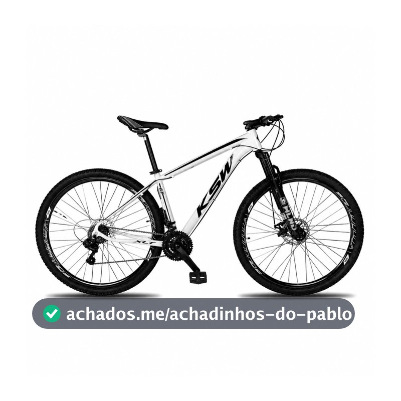 BICICLETA ARO 29 KSW XLT 21 MARCHAS SHIMANO FREIOS A DISCO QUADRO 17 BRANCA