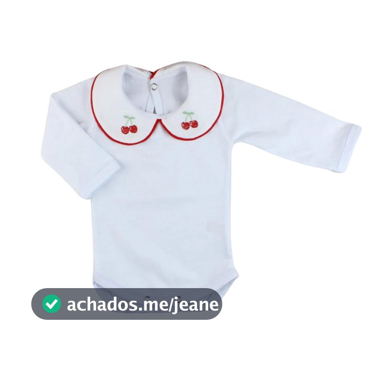Body Bebe maternidade cerejinha  100%algodão Maternidade bordada cerejinha menina antialergico