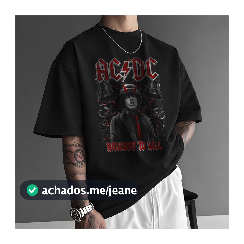 Camiseta Basica Ac/Dc Banda Rock Camisa Premium Estampada Lançamento