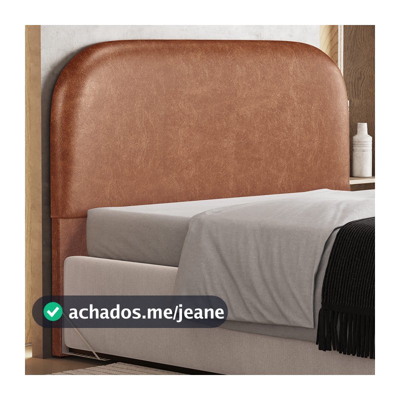 Cabeceira Cama Box Casal 140cm Orgânica Lanna W01 Couríssimo Camel - Lyam Decor