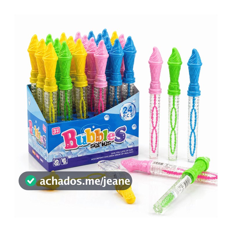 Kit 24 Bolha Sabão Bolinha Lembrancinha Aniversario Sorvete