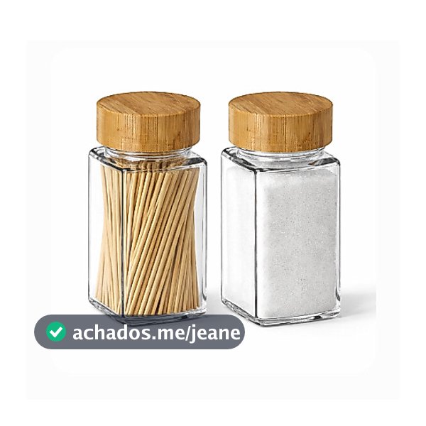 Kit Cozinha Saleiro e Paliteiro de Vidro 125ml