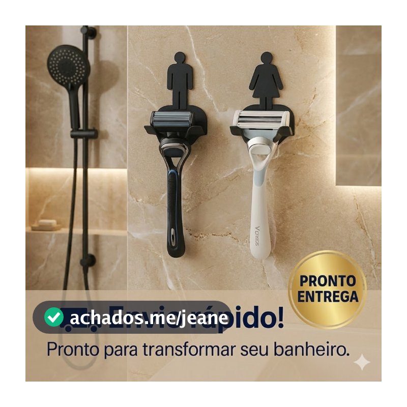 Suporte de Barbeador Autoadesivo para Banheiro – Organizador de Lâmina Masculino e Feminino