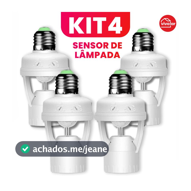 Kit1/kit2/ki3/kit4 Sensor de Movimento para lâmpada Soquete E27 c/ sensor de presença Bivolt 110V220V Max 60W