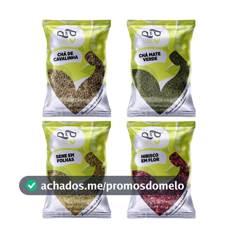 Kit Chá Detox Hibisco Chá Verde Cavalinha e Sene em folhas 400g