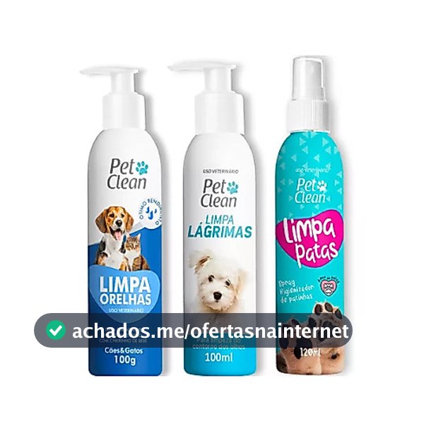Kit Limpa Lagrimas Limpa Orelha Limpa Patas para Câes e Gato Pet Clean