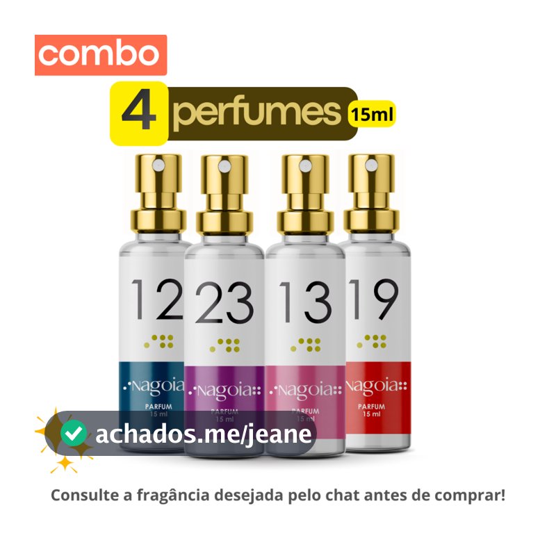 💥 KIT 4 PERFUMES DE 15ML NAGOIA ÁRABES E IMPORTADOS - INSPIRAÇÕES  - Feminino e Masculino - Escolha