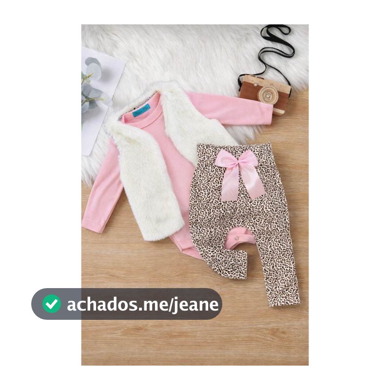 Conjunto Kit 3 Peças Bebê Menina com Body Básico, Calça e Coletinho Forrado para o Inverno Frio