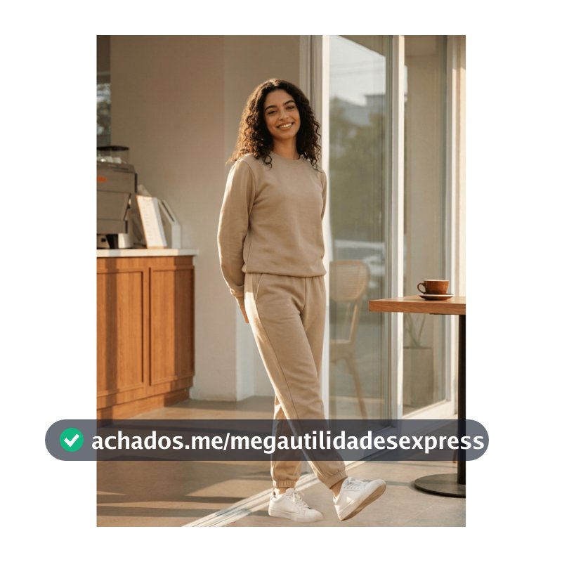 Conjunto de Moletom e Calça Feminino de Cor Sólida, de Manga Longa, para Outono/Inverno