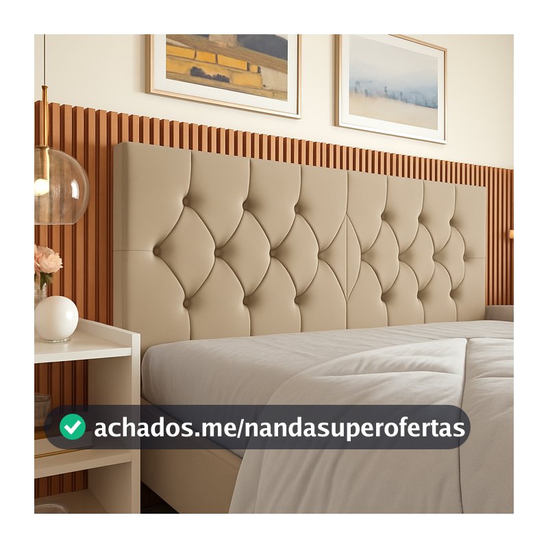 Cabeceira de Cama Box Casal Queen King Capitonê em Suede Estofado Com Suporte Fixação Na Parede