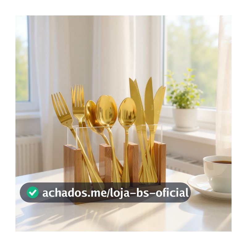 Porta Talher Madeira Nobre Vidro Organizador Multiuso Robusto Mesa Posta Decoraçao Cozinha Hotelaria