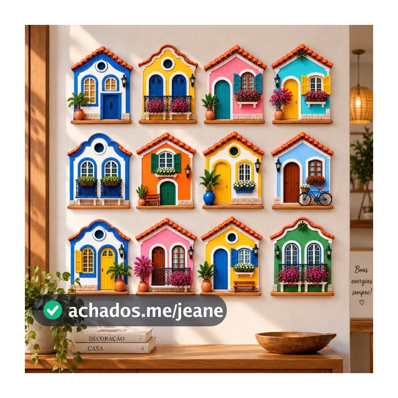 Kit Decorativo Casinhas Coloridas  Mod 2 – Decoração Criativa para Ambientes