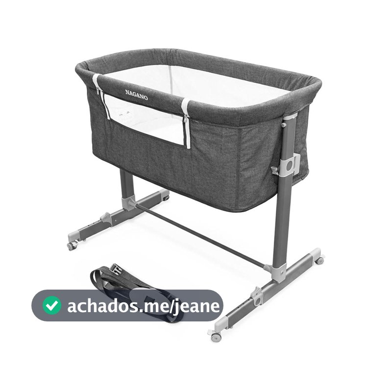 Berço Portátil Moisés Cercado 0-15kg Desmontável Co-Bed com Bolsa de Transporte CinzaAzul