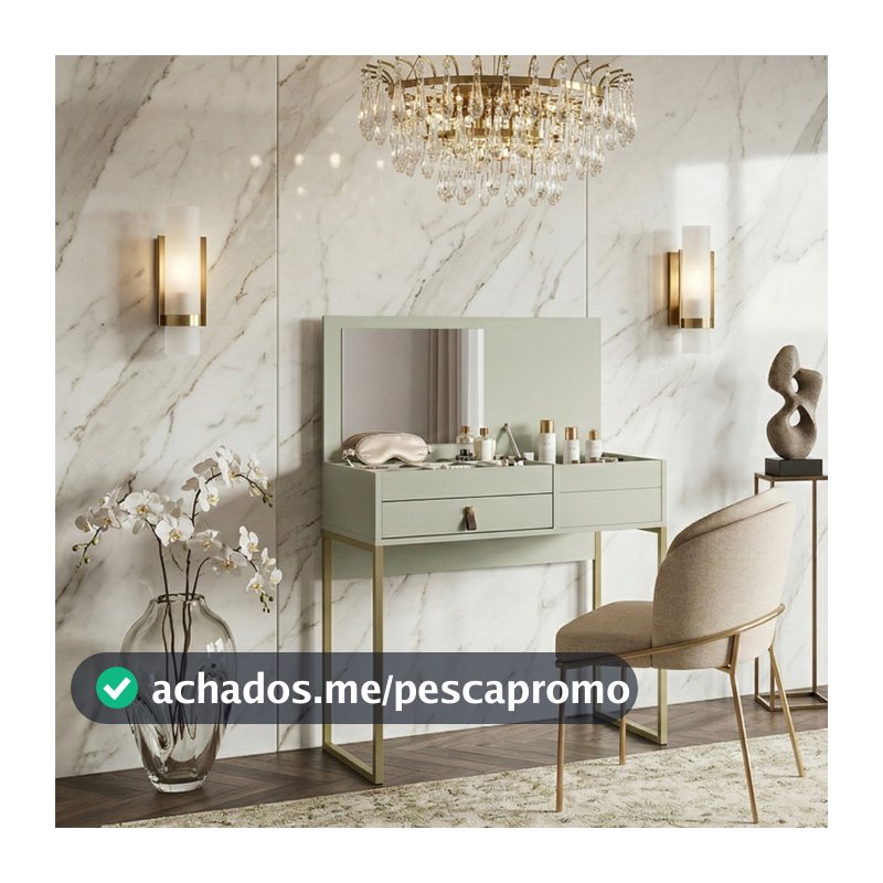 Penteadeira com Espelho para Maquiagem Lady com Gaveta Moderna Estilo Industrial Quarto