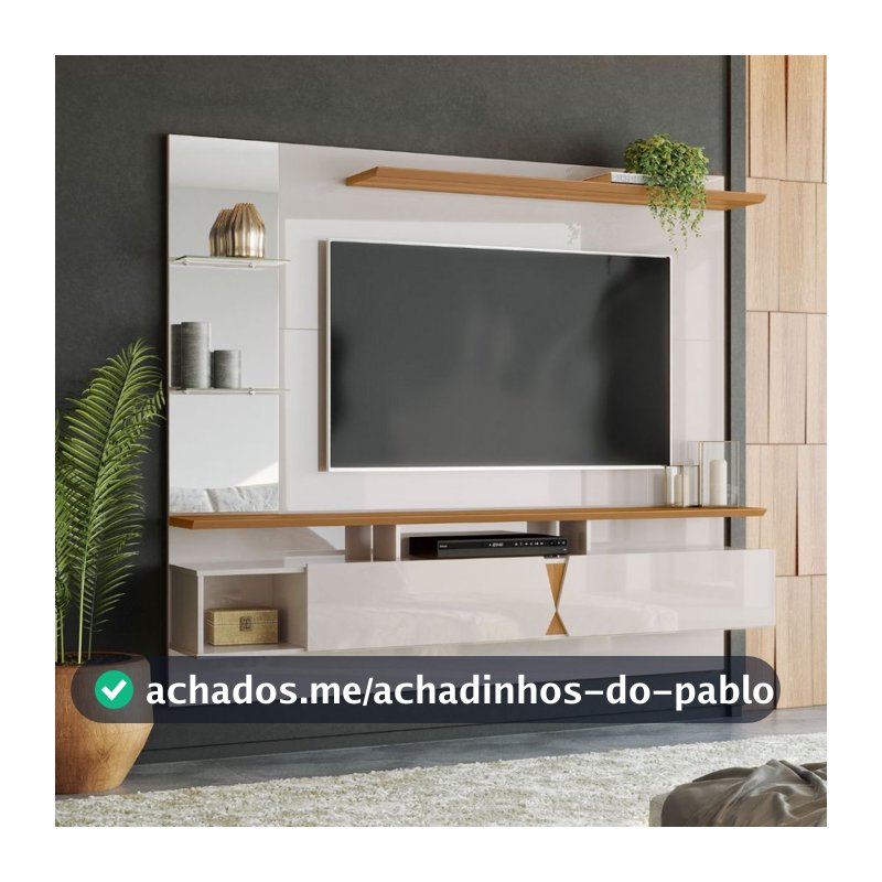 Painel Intense Campeão Vendas  para TV até 55 Polegadas em Mdf 25mm Com Espelho - Lukaliam Móveis