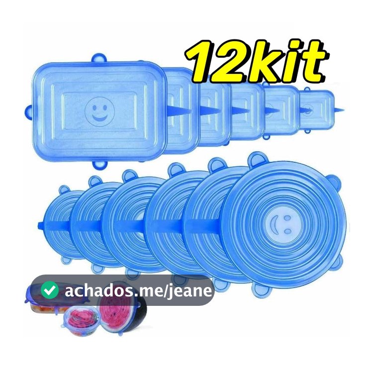 KIT 12 Tampa Silicone Reutilizável À Prova Sopa De Fugas Material De Segurança Tampa Promoção
