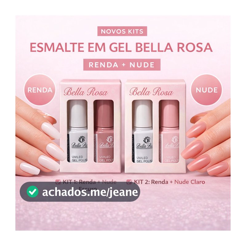 Esmalte em Gel Bella Rosa 12ml – Renda +  Realista - Nude | Acabamento Profissional