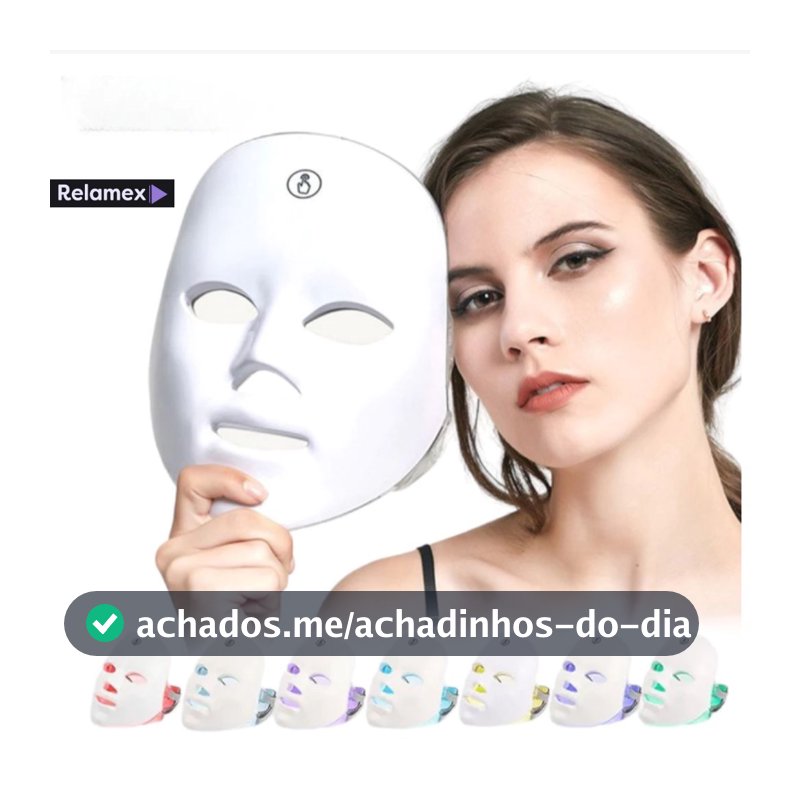 Máscara de LED 7 Cores para Terapia de Fóton, Cuidados com a Pele, Firmadora e Antienvelhecimento