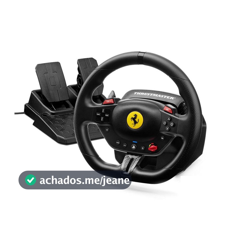 Kit Volante e Pedal T98 Ferrari para PS4, PS5 e PC - Thrustmaster