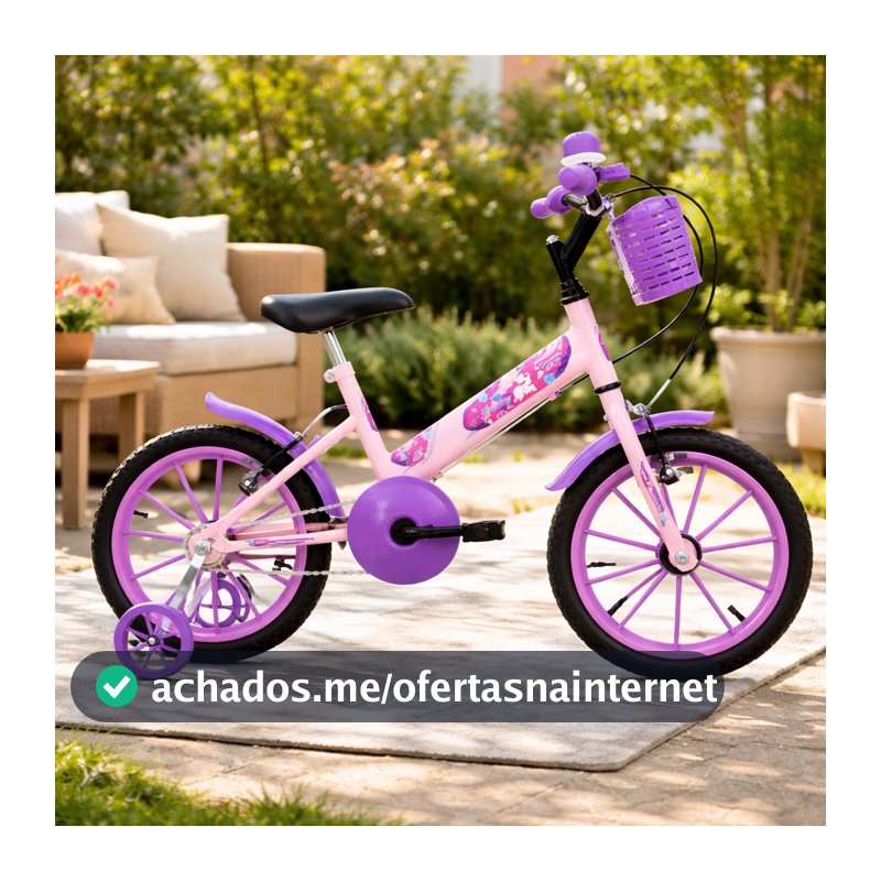 Bicicleta Infantil Ultra Kids Menina Rosa Aro 16 Com Rodinha Cestinha Bike Ultrabike Feminina