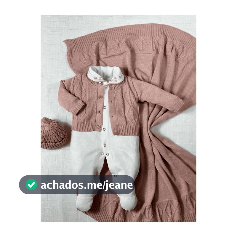 Kit Saida Maternidade Menina Bebe Tricot Begê