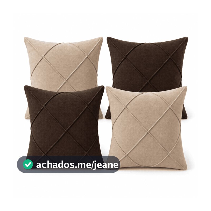 Kit 4 Capas de Almofadas para Sofá Premiun Suede Decorativo Casa Sala Quarto Slim