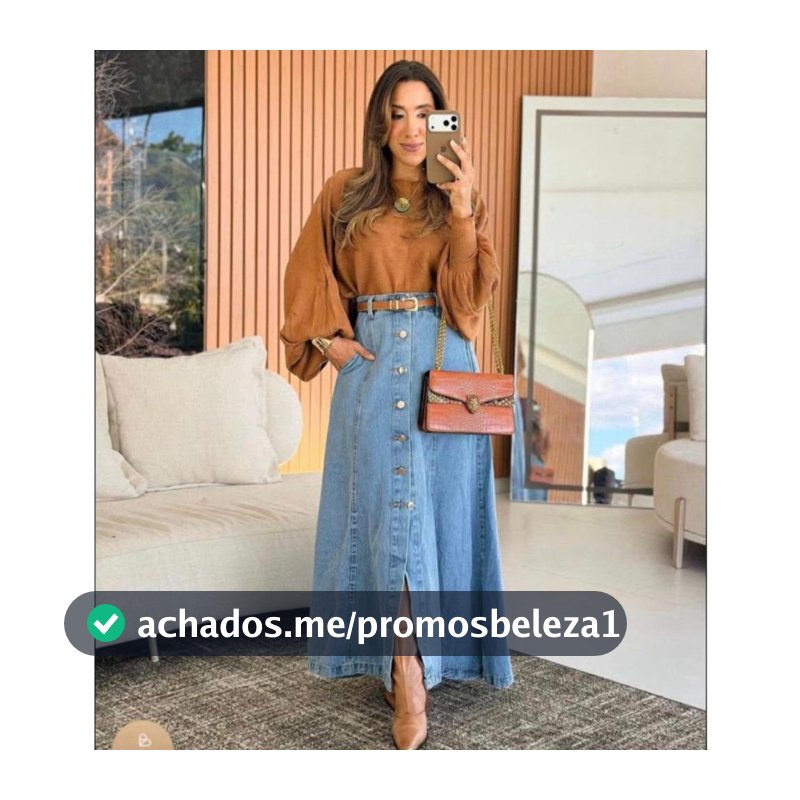 Saia Jeans Longa Botão, moda evangélica